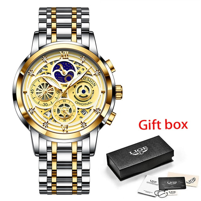 Ladies Watch Woman Luxury Fashion Waterproof Watch for Women Watches Quartz Stainless Steel Clock Gift Relogio Feminino+Box Rose gold white, China