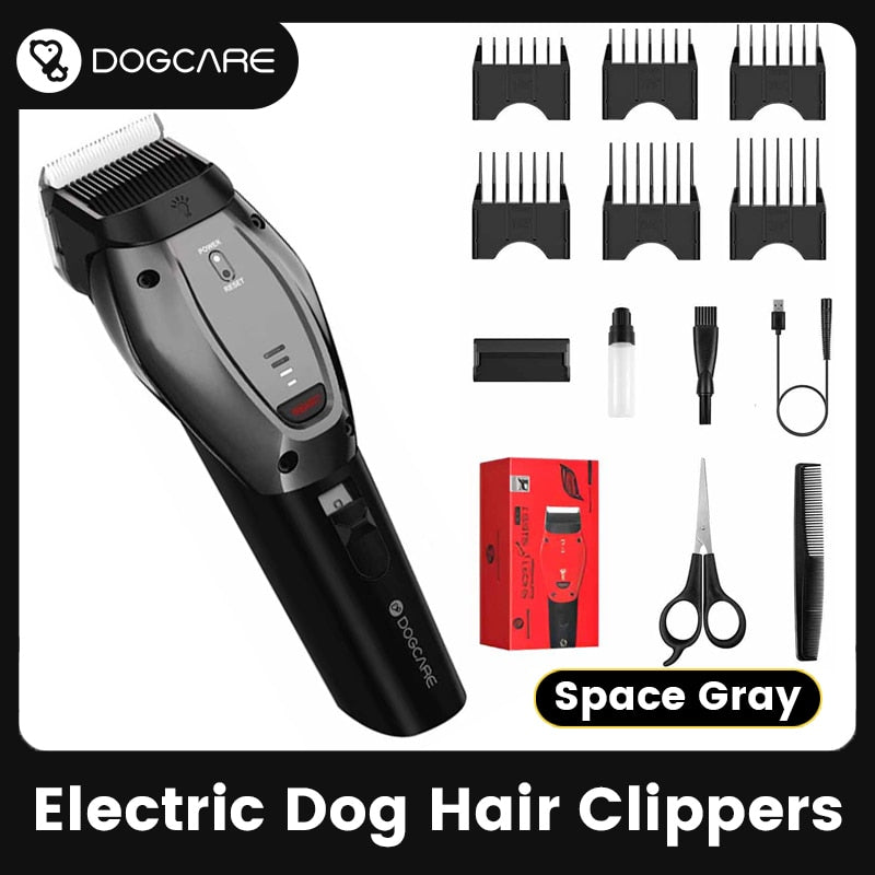 PC02 Dog Clipper Professional Pet Dog Hair Clipper Cutting Machine Trimmer Low Noise LED Cordless Haircut Grooming Tools Space Gray