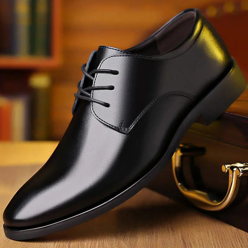 Men Breathable Leather Shoes Black Soft Leather Soft Bottom Spring And Autumn Best Man Men Business Formal Wear Casual Shoe