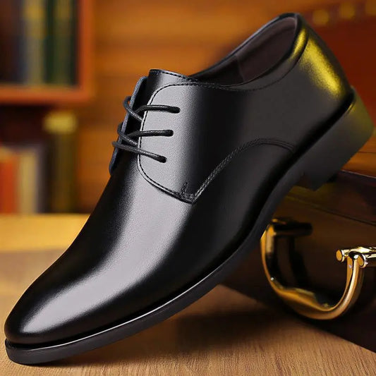 Men Breathable Leather Shoes Black Soft Leather Soft Bottom Spring And Autumn Best Man Men Business Formal Wear Casual Shoe