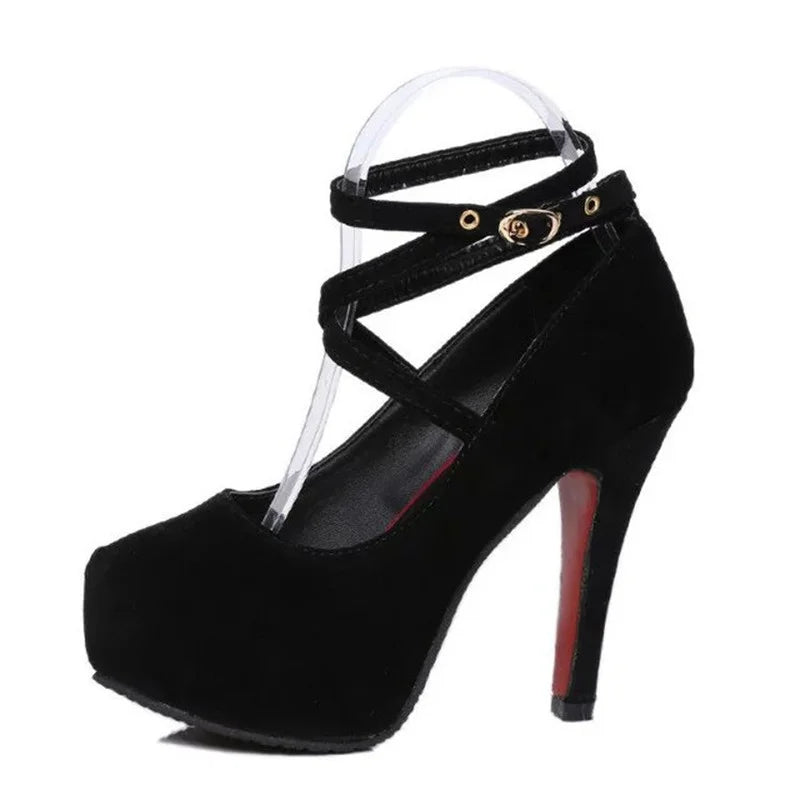 Red Black Black High Heel Stiletto Ladies Dress Pumps Fashion Ladies Party Platform Sandals Women's Scarpins Shoes