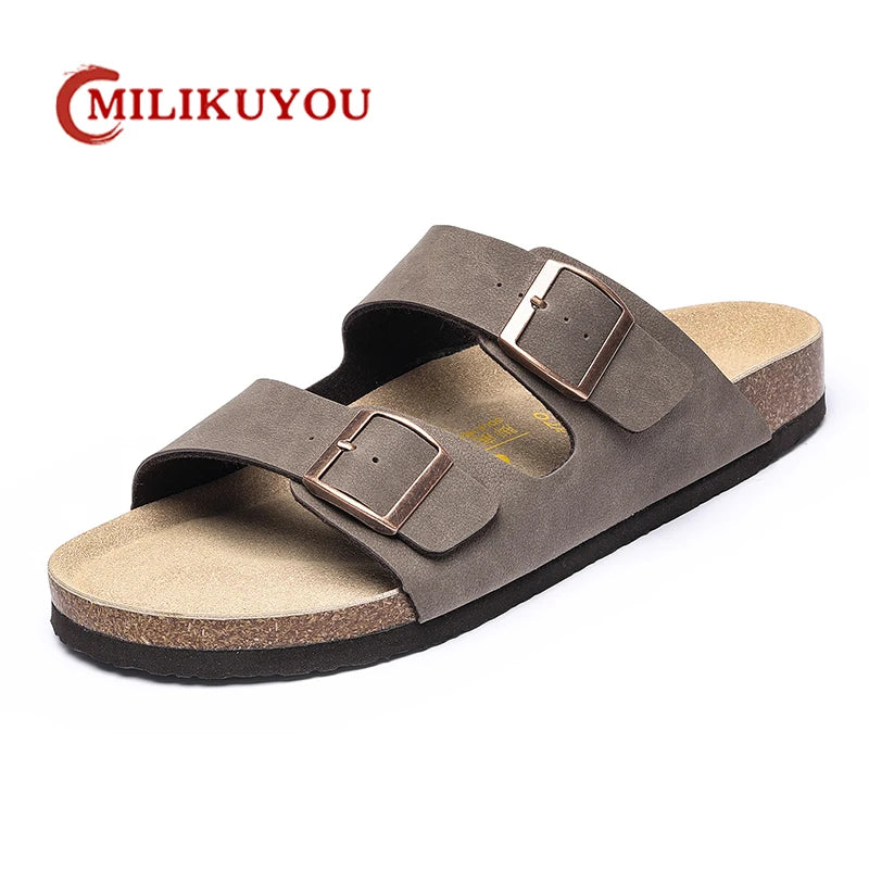 Leather Men Sandals Summer Men Sandals Women Slippers Outdoor Beach Casual Shoes Zapatos Hombre Durable Non-Slip Luxury Shoes