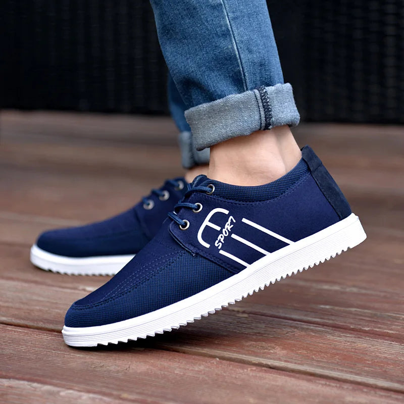 Men Brand Canvas Shoes Lightweight Sneakers Autumn Men  Breathable Vulcanized Shoe Lace Up Work Footwear Man Drive Shoe