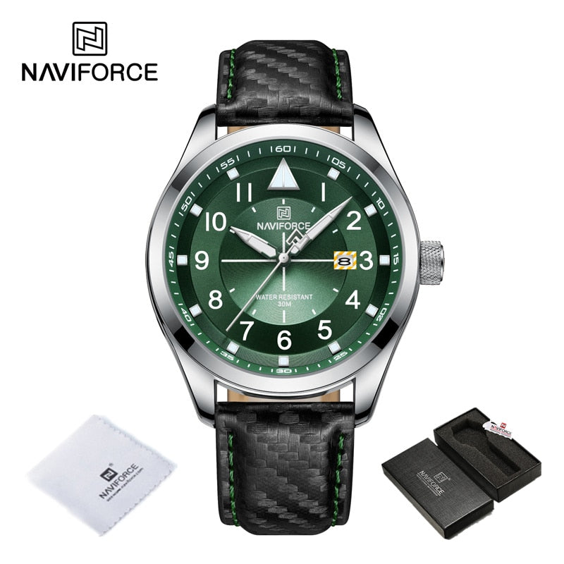 New Men Quartz Watches NAVIFORCE Business Luminous Waterproof Clock Leather Strap Wristwatches for Men Relogio Masculino