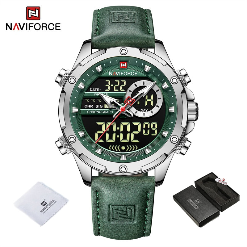 Luxury Brand Original Watches For Men Casual Sports Chronograph Alarm Quartz Wrist Watch Leather Waterproof Clock 9163