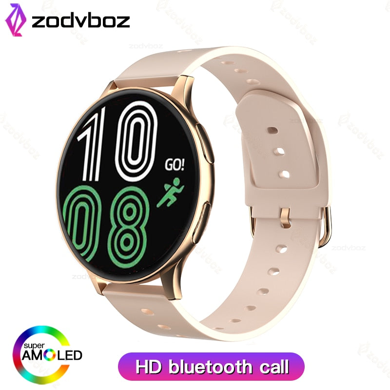 New Smart Watch Round Smartwatch Bluetooth Calls Watches Men Women Fitness Bracelet Custom Watch Face +Gift Box rose gold, China