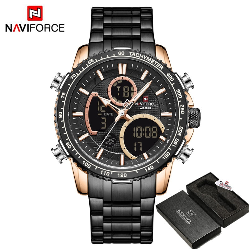 Men Watch Luxury Brand Sport Watch For Men Chronograph Quartz Wristwatch Military Waterproof Steel Band Clock