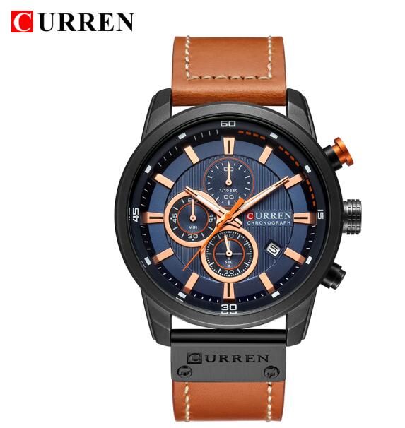 New Date Quartz Men Watches Top Brand Luxury Male Clock Chronograph Sport Mens Wrist Watch