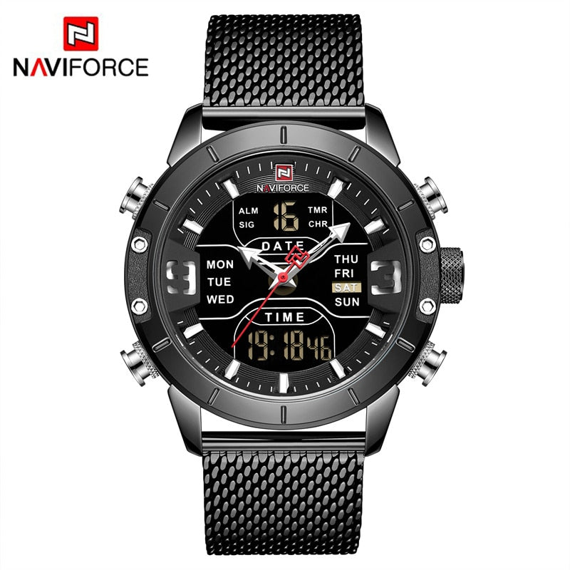 Men Watch Top Luxury Brand Men Military Sport Quartz Wrist Watches Stainless Steel LED Digital Clock Relogio Masculino