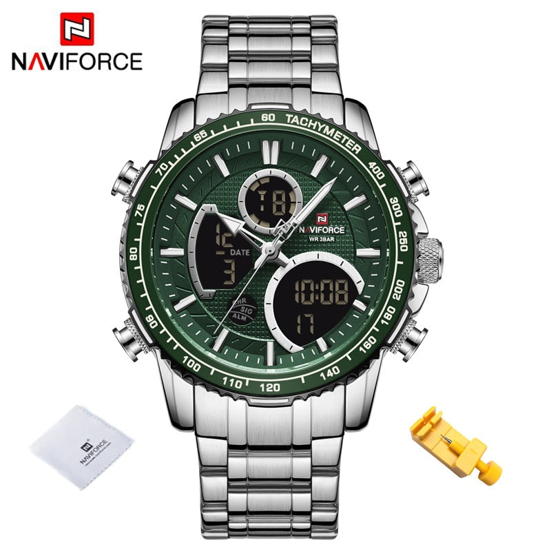 Men Watch Luxury Brand Sport Watch For Men Chronograph Quartz Wristwatch Military Waterproof Steel Band Clock