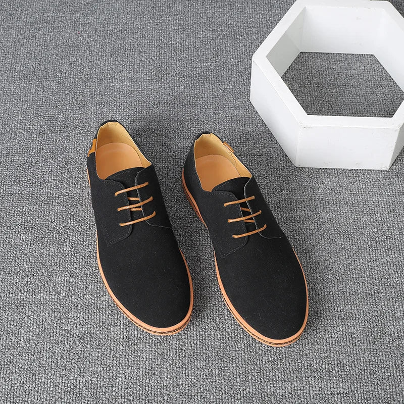 New Men Casual Shoes Lace Up Classic Business British Men Shoes Summer Oxford Shoes for Male Black Flat Footwear Size 46