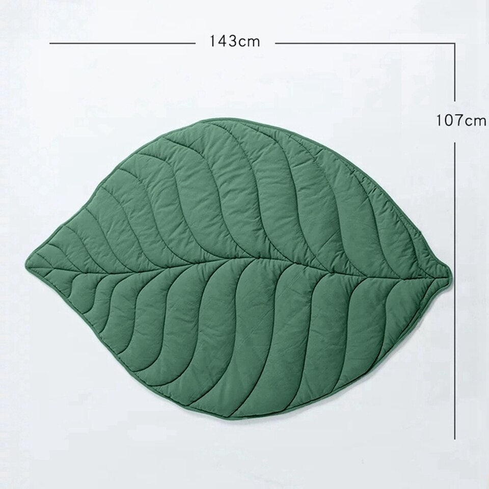 Fashion creativity Leaf Heart-shaped Blanket Carpet Summer For Child And Pet Cat Dog Mat Comfort Throw Mat Home Decor Carpet Green 143x107cm