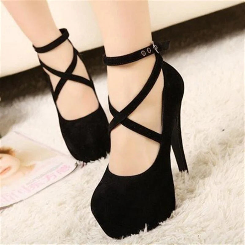 Red Black Black High Heel Stiletto Ladies Dress Pumps Fashion Ladies Party Platform Sandals Women's Scarpins Shoes