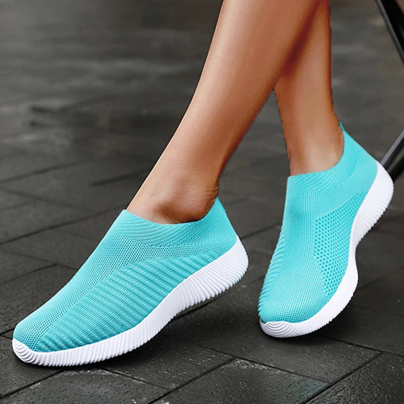 Sneakers For Women Casual Shoes Comfortable Soft Sneakers Women Slip On Sock Shoes For Women Ladies Flat Shoes