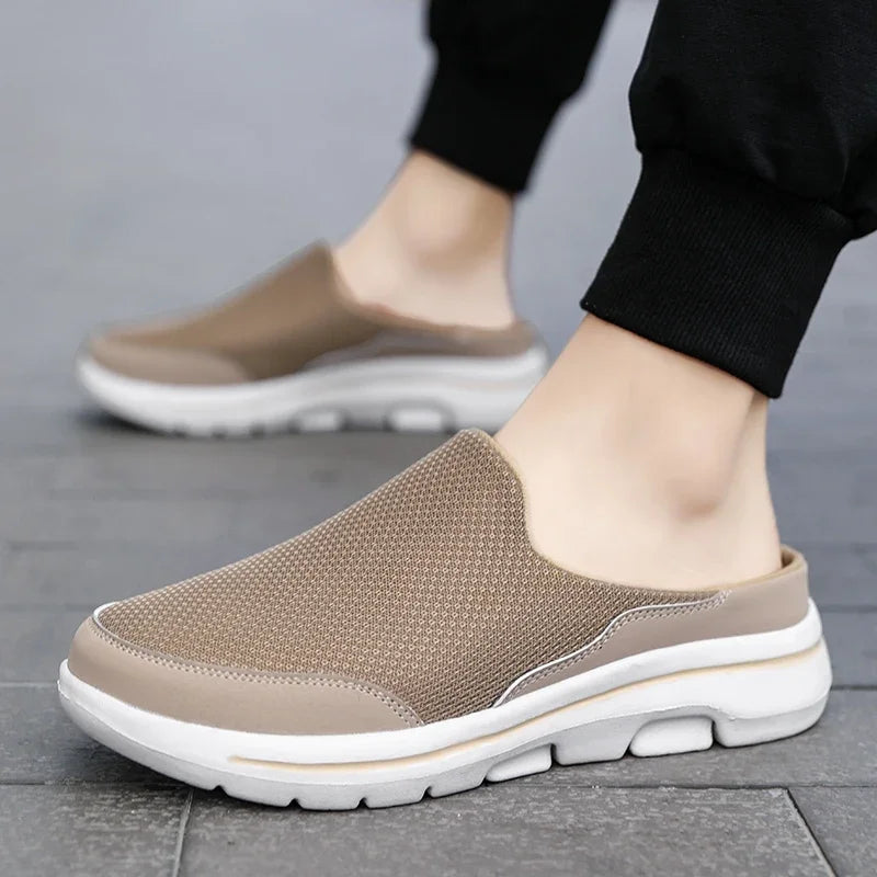 Men Slippers Summer Breathable Home Indoor Slippers Men Thick Bottom Slides Fashion Couple Walking Shoes Chanclas Hombre