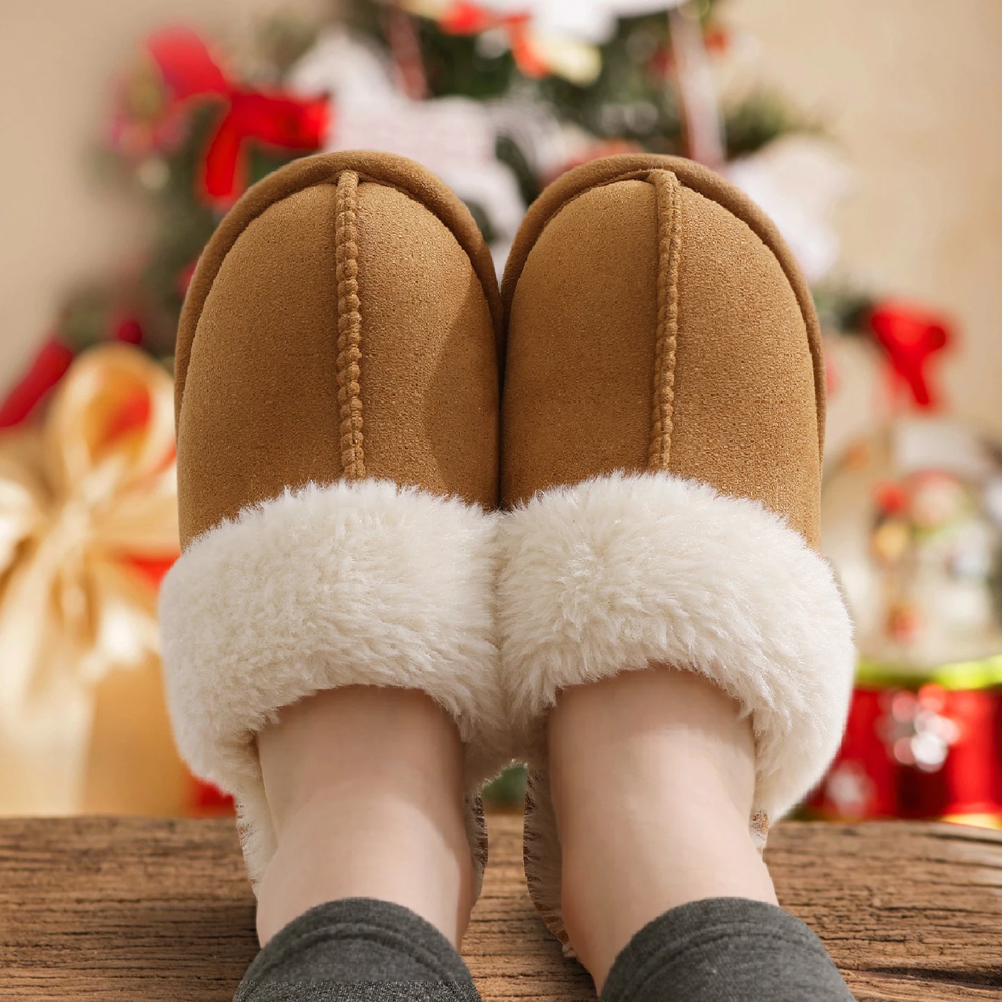 Fas Fur Slippers Women Fluffy Winter House Shoes Memory Foam Fuzzy Slippers Short Plush Slipper Indoor And Outdoor