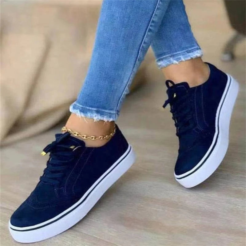 New Sneakers Women Flat Casual Sneaker Spring Fashion Versatile Lace Up Walking Women Shoes Zapatos De Mujer Tendencia