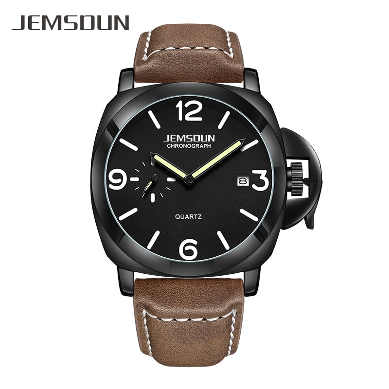 Luxury Top Brand Sport Watch Men Waterproof Quartz Brown Leather Military Wrist Watch Men Army Clock Male relojes hombre hodinky