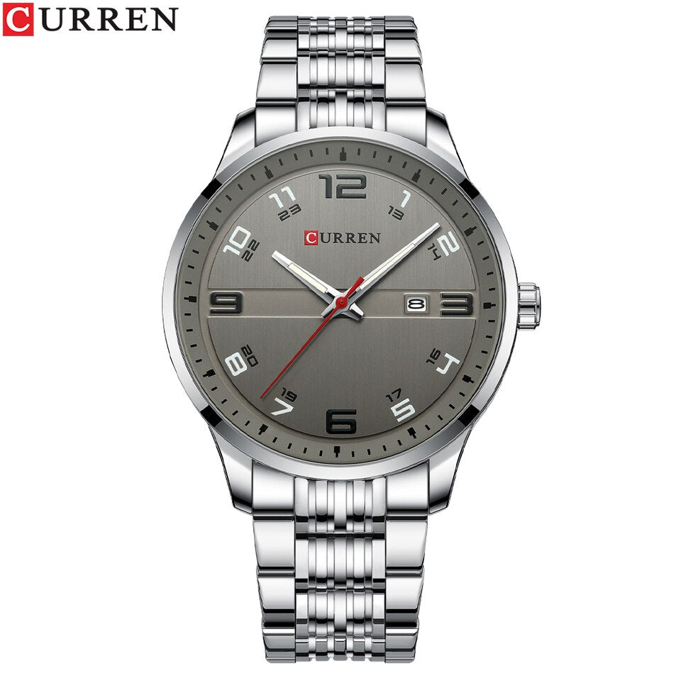 New Business Men Luxury Watches Stainless Steel Quartz Wrsit watches Male Auto Date Clock with Luminous Hands