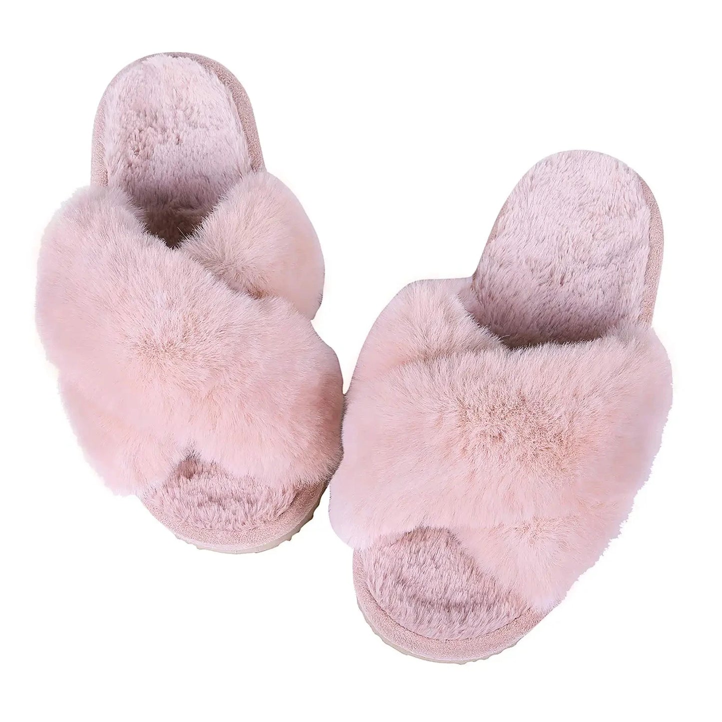 Plush Fluffy Home Slippers For Women Fashion Indoor Warm Open Toe Furry Shoes New Casual Furry Bedroom Cozy Slippers