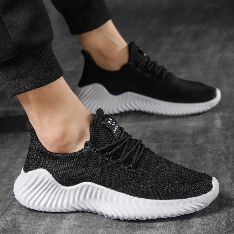 Men Lightweight Casual Shoes Non-slip Lace Up Platform Men Shoes Comfortable Breathable Mesh Sneakers Zapatillas Hombre