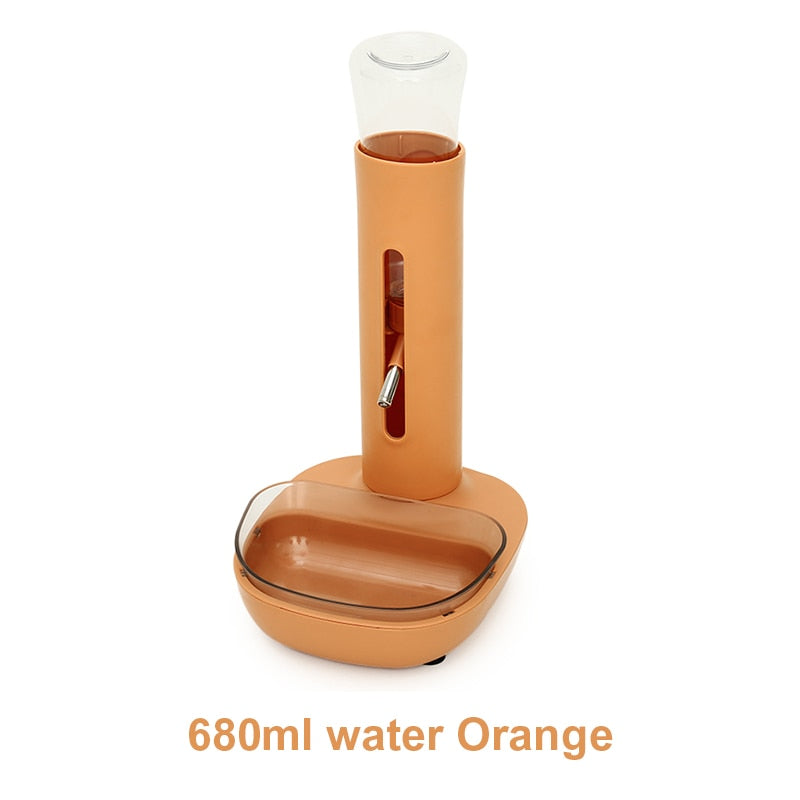 Pet Dog Water Dispenser Not Wet Mouth Automatic Water Dispenser Cat Water Dispenser Mobile Vertical Kettle Pet Supplies 680ml-yellow