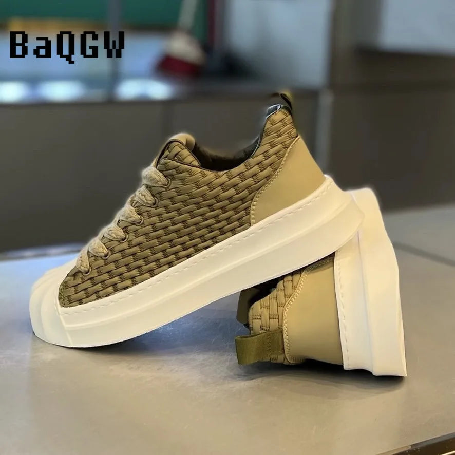 Designer Striped Patchwork Breathable Shoes Man Fashion Soft Lightweight Skateboard Sneakers Retro Camel Summer Shoes