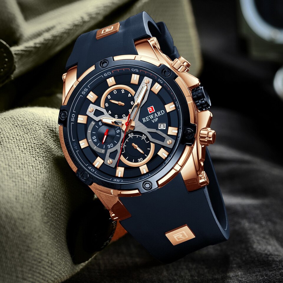 Men Watches Blue Waterproof Top Luxury Brand Chronograph Sport Watch Quartz For Men Wristwatch Military Male