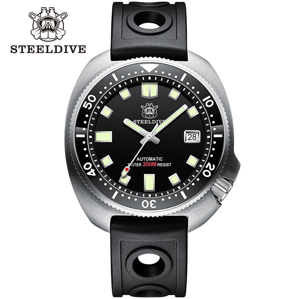 New Men SD1970 SteelDive Mechanical Watch Brand 44MM Men NH35 Dive Watch with Ceramic Bezel Watch