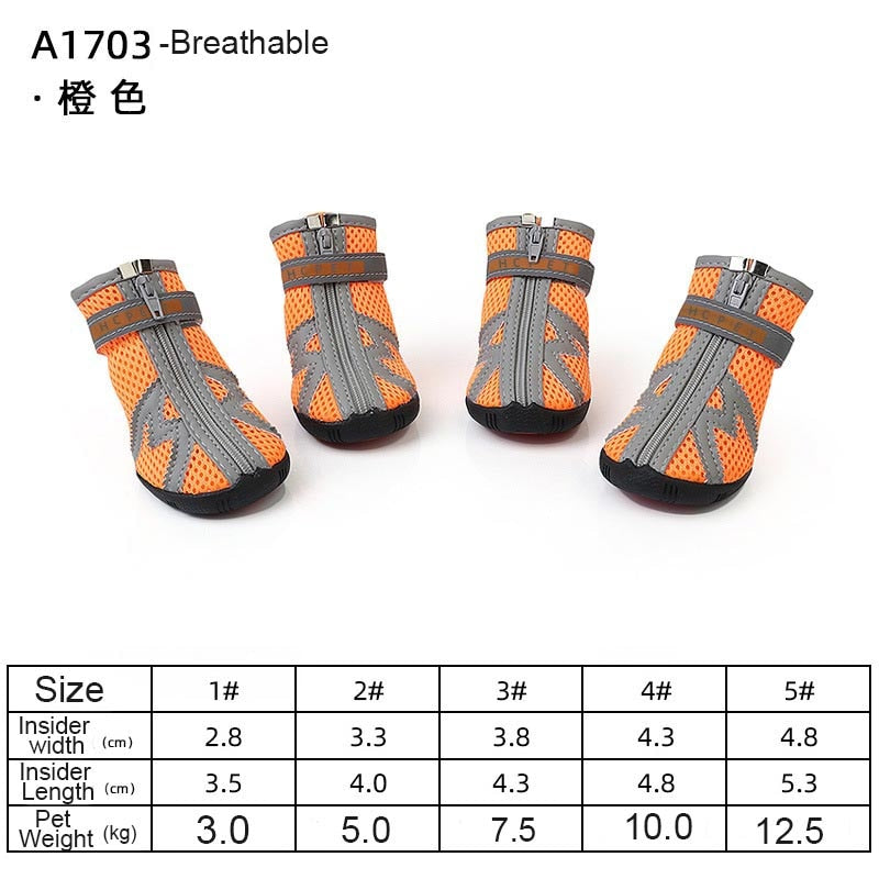 4pcs/set Waterproof Pet Dog Shoes Antiskid Puppy Rain Shoes Chihuahua Walking Boots Breathable Cat Socks Pet Paw Accessories L, 1