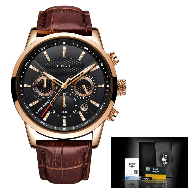 Watches Men Top Brand Luxury Casual Leather Quartz Men Watch Business Clock Male Sport Waterproof Date Chronograph