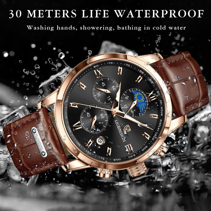 Men Watches Waterproof Luminous Top Brand Luxury Leather Casual Sports Quartz Wristwatch Military Man Watch For Men relogio