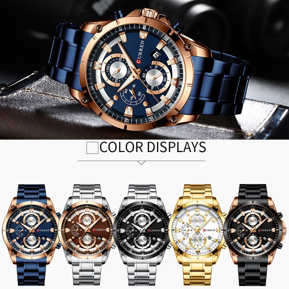 Men Watches Top Brand Luxury Business Automatic Date Watch Men Casual Waterproof Watch