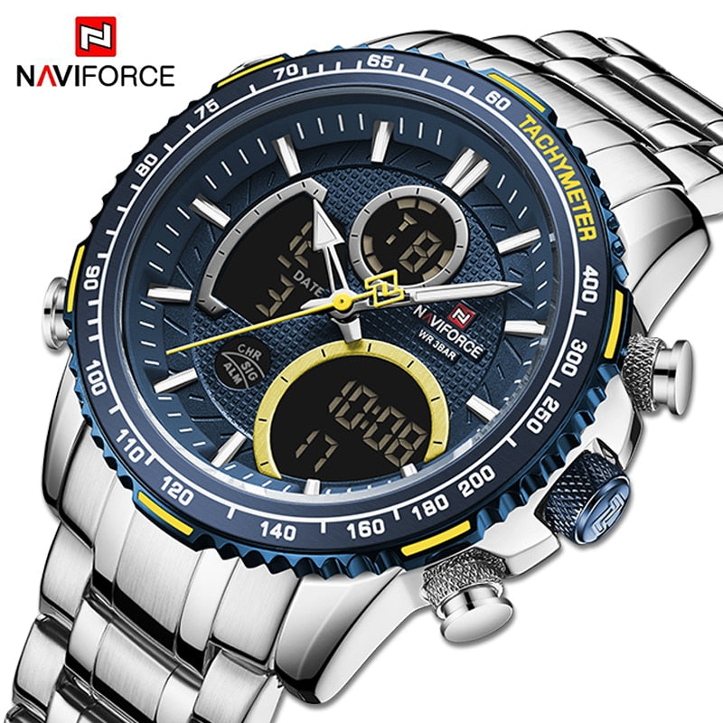 Men Watch Luxury Brand Sport Watch For Men Chronograph Quartz Wristwatch Military Waterproof Steel Band Clock