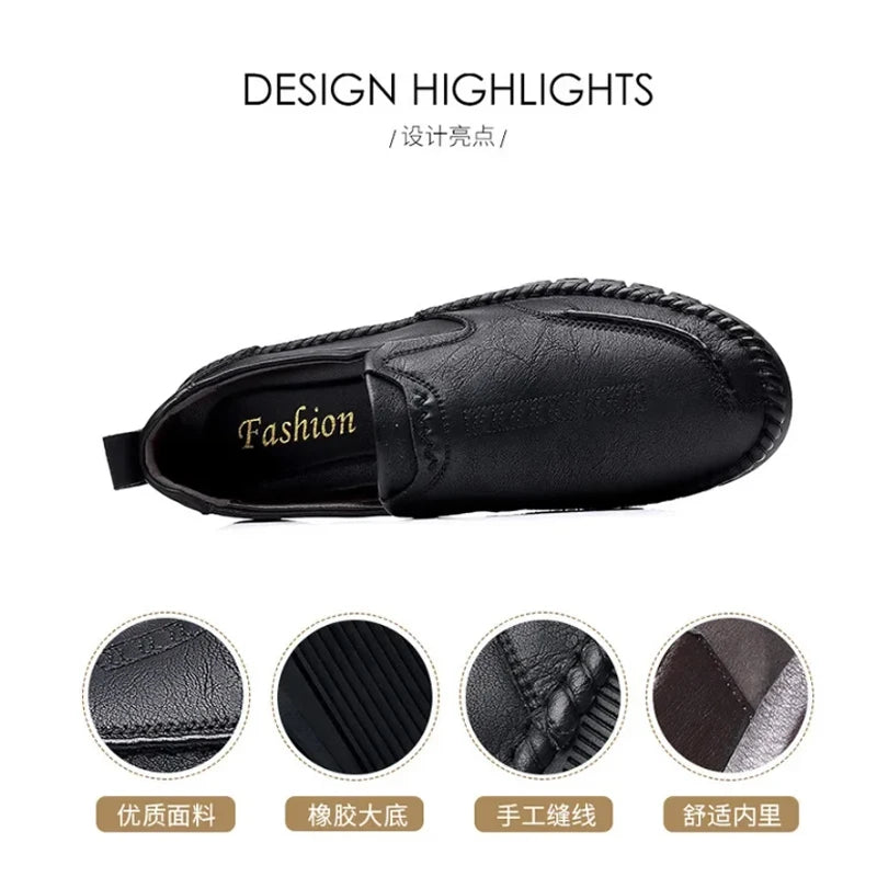 Business Leather Shoes Moccasin Shoes Breathable Men's Casual Loafers Comfortable Shoes for Men Summer Men's Sneakers