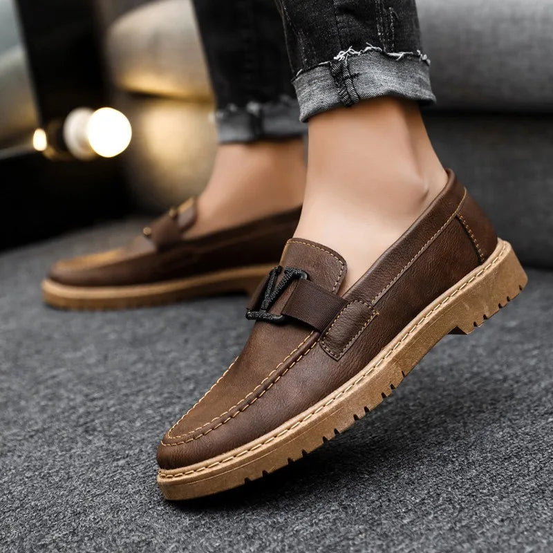 Leather Casual Shoes for Men British Lace-up Oxford Shoes Men's Classic Business Dress Shoes Men Loafers Zapatos Hombre