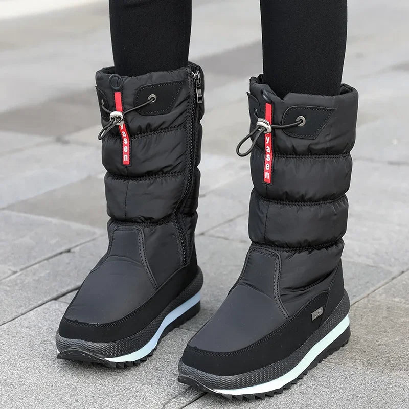 Women Snow Boots Platform Winter Boots Thick Plush Waterproof Non-slip Boots Fashion Women Winter Shoes Warm Fur Botas