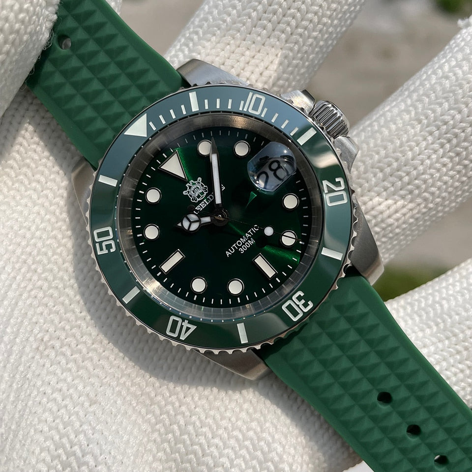 STEELDIVE SD1953 Black Dial Green Ceramic Bezel NH35 Automatic Watch 300M Waterproof Sapphire Glass Men Dive Watches