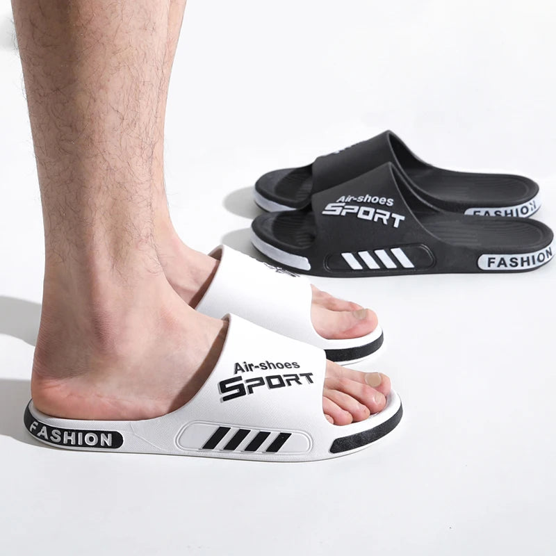 Men Slippers Summer PVC Soft Slippers for Male Outdoor Thicken Anti-slip Beach Sandals Bathroom Home Flip Flop