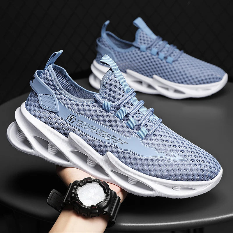 New Summer Sneakers Men Mesh Breathable Running Tennis Shoes Outdoor Sports Tenis Masculino White Casual Walking Shoes