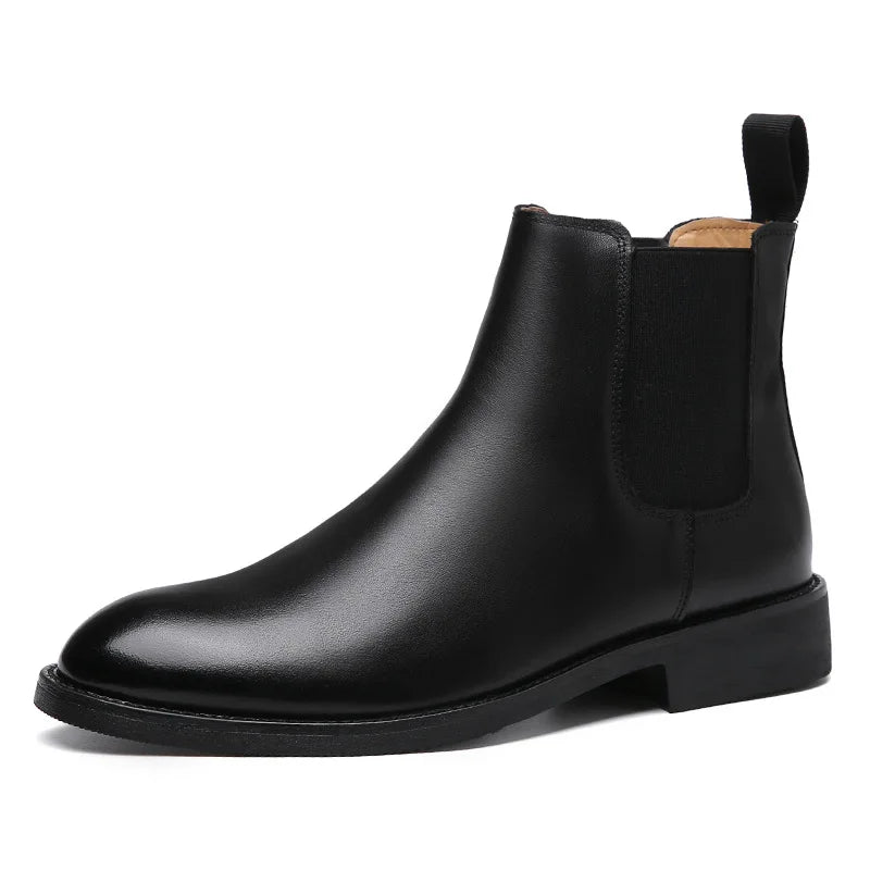 Men Classic Retro Genuine Leather Chelsea Boots Men Fashion Ankle Boot Mens Casual British Style Short Boot High-Top Shoes