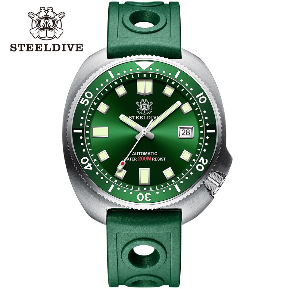 New Men SD1970 SteelDive Mechanical Watch Brand 44MM Men NH35 Dive Watch with Ceramic Bezel Watch