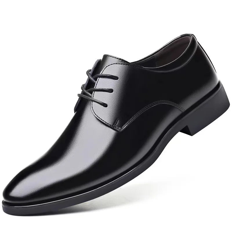 Men Breathable Leather Shoes Black Soft Leather Soft Bottom Spring And Autumn Best Man Men Business Formal Wear Casual Shoe