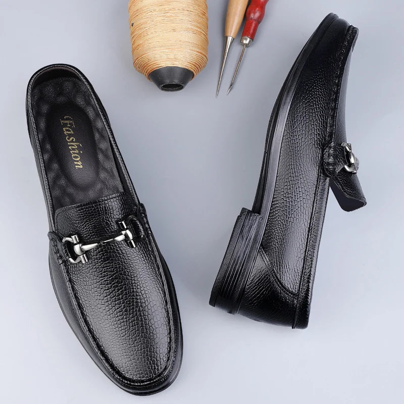 Luxury Brand Men Casual Shoes Genuine Leather  Slip on Formal Loafers Handmade Man Moccasins Italian Black Male Driving Shoes