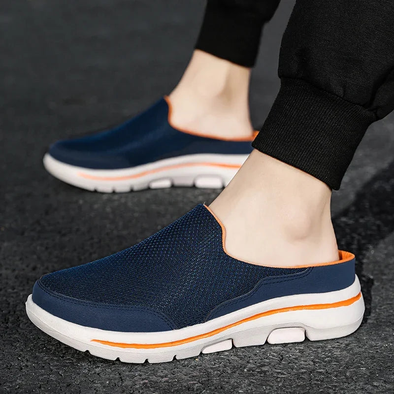 Men Slippers Summer Breathable Home Indoor Slippers Men Thick Bottom Slides Fashion Couple Walking Shoes Chanclas Hombre