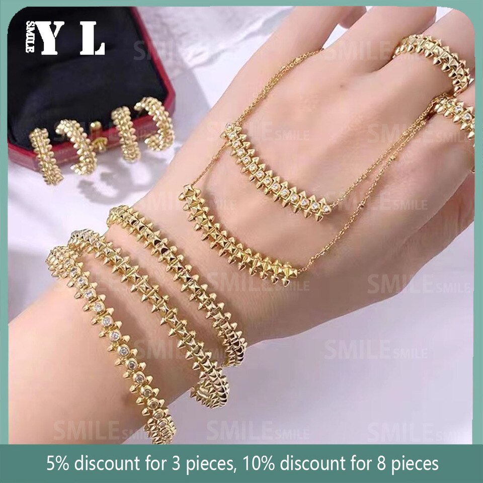 European Luxury Ladies Jewelry Label Rivet Rose Gold Bracelet Party Fashion Classic Jewelry