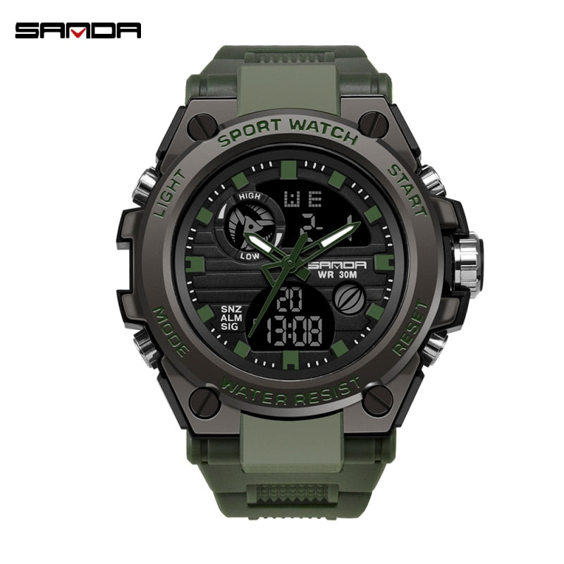 G Style Men Digital Watch Shock Military Sports Watches Fashion Waterproof Electronic Wristwatch Mens Relogios ArmyGreen