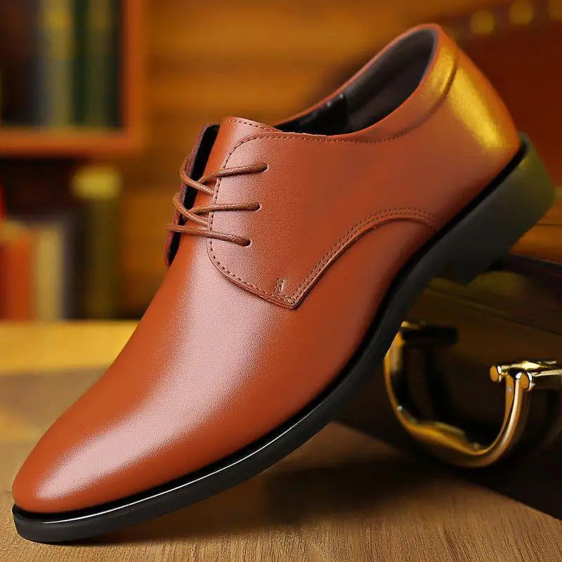 Men Breathable Leather Shoes Black Soft Leather Soft Bottom Spring And Autumn Best Man Men Business Formal Wear Casual Shoe