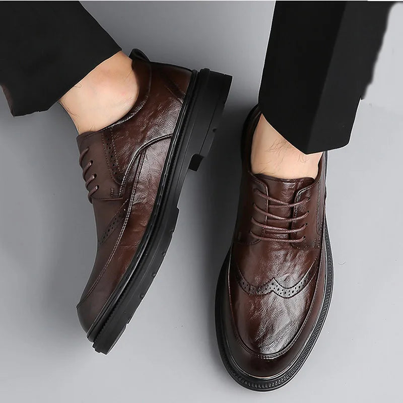 Men Shoes Brands Spring Oxford Business Leather Soft Casual Breathable Men's Loafers Flats Slip-on Driving Shoe Sport Male