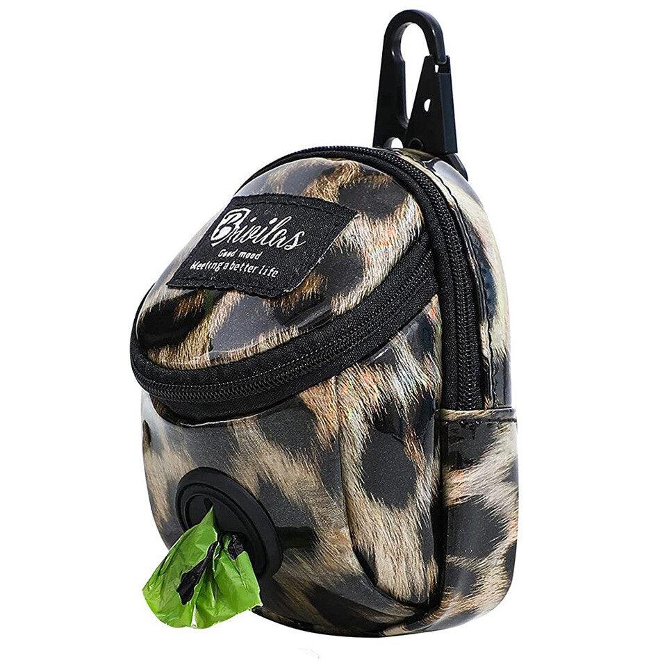 Pet Dog treat pouch Portable Multifunction Dog training bag Outdoor Travel Dog Poop Bag Dispenser Durable Pet Accessories Leopard print